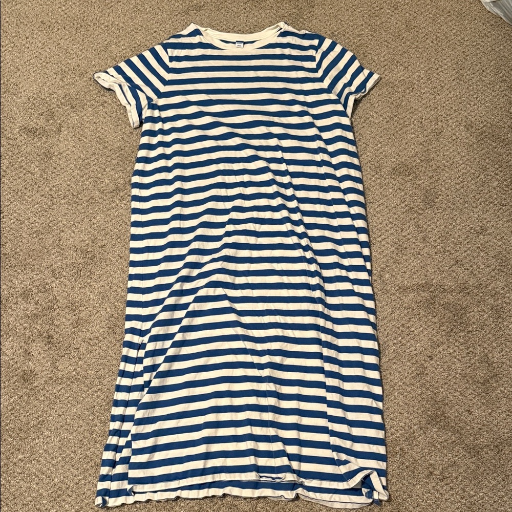 Old Navy Navy and White Striped Shirt